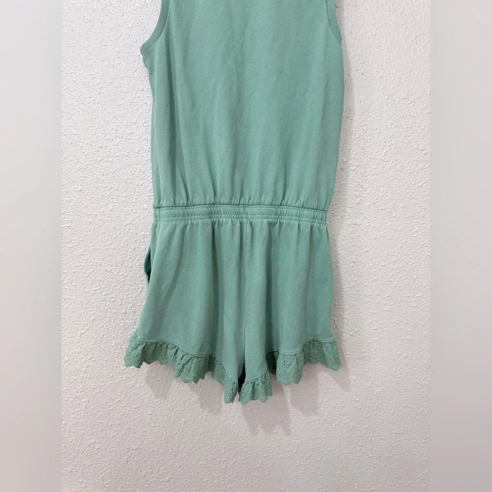 RALPH LAUREN GIRLS MINT GREEN STRETCH LACE POLO ROMPER NWT SIZE XL